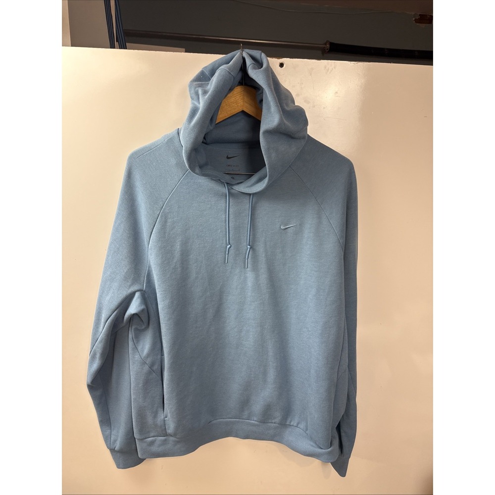 Nike Hoodie Cotton Blend Trainer Dry Fit Light Blue Athletic Mens L Fz0969-429